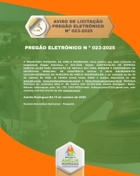 AVISO DE PREGÃO ELETRÔNICO Nº 023-2025