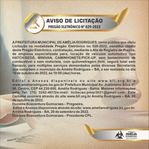 Pregão Eletrônico N° 029-2022