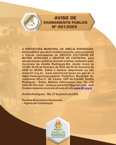 AVISO DE CREDENCIAMENTO Nº 001-2025