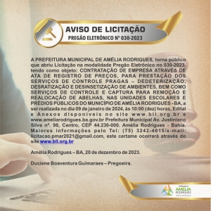 AVISO DE PREGÃO ELETRÔNICO Nº 030-2023