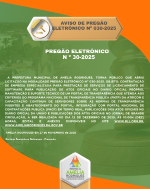 AVISO DE PREGÃO ELETRÔNICO Nº 030-2025