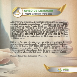 Pregão Eletrônico N°042/2022