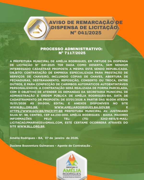 REMARCAÇÃO DA DL 041-2025