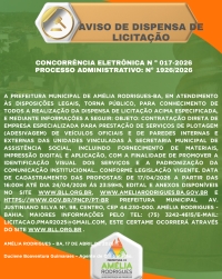 AVISO DE DISPENSA DE LICITAÇÃO Nº 017-2026