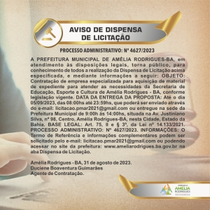 AVISO DE DISPENSA Nº 015-2023-NL