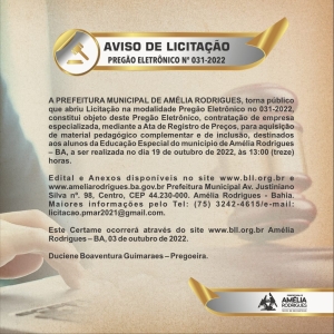 Pregão Eletrônico N°031-2022