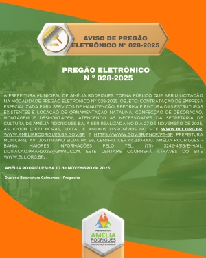 AVISO DE PREGÃO ELETRÔNICO Nº 028-2025