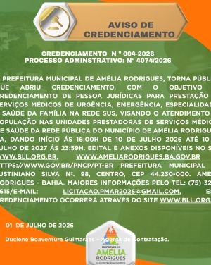 AVISO DE CREDENCIAMENTO Nº 004-2026