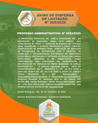 AVISO DE DISPENSA DE LICITAÇÃO N⁰ 029-2025