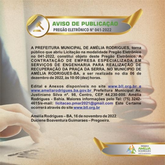 Pregão Eletrônico N°041-2022
