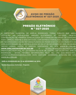 AVISO DE PREGÃO ELETRÔNICO Nº 027-2025